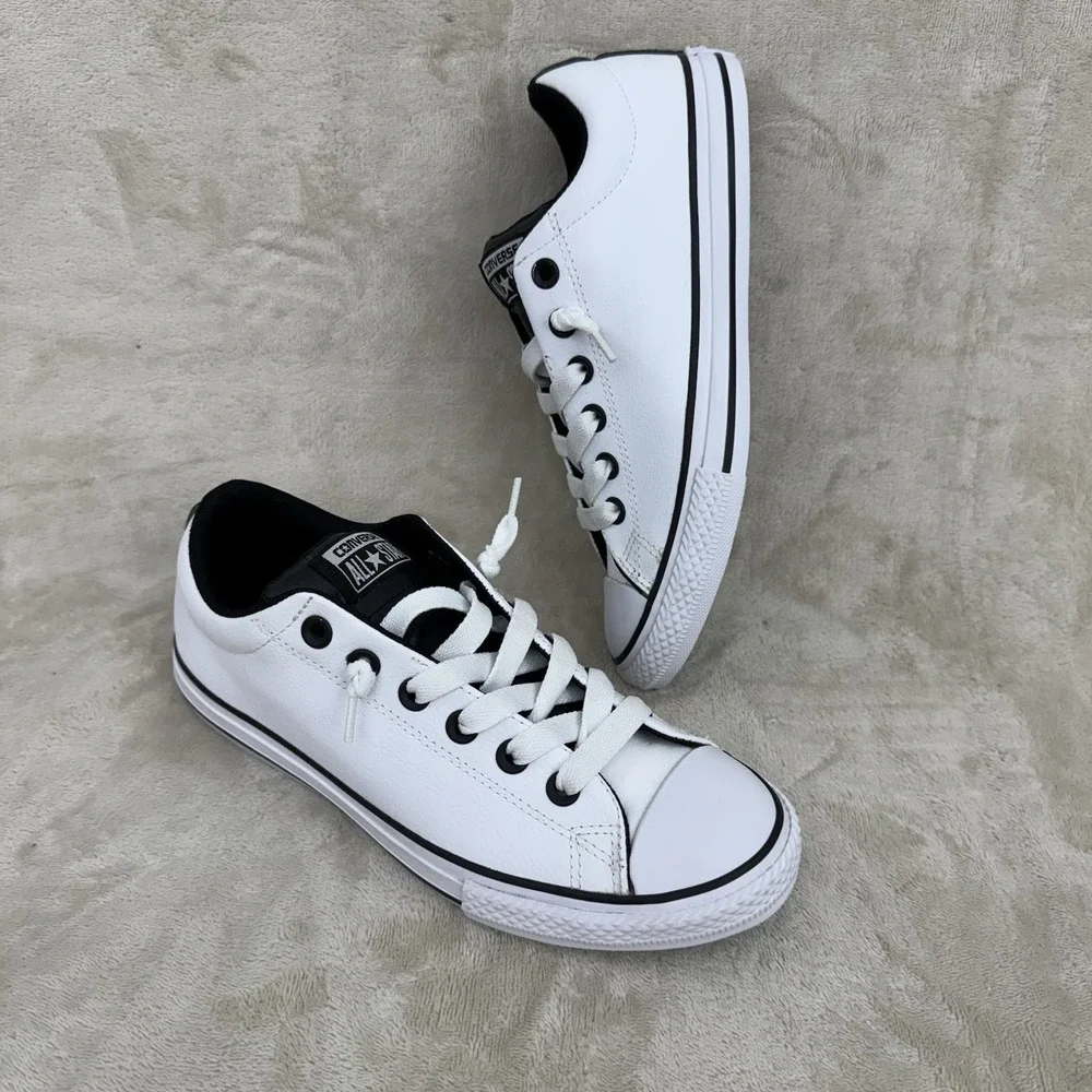 Converse Chuck Taylor All Star Street Leather White Black Junior Size 5 655995C